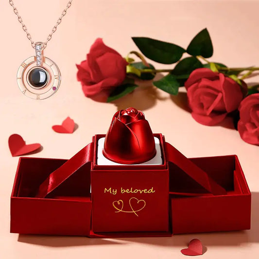 "I Love You" Projection Necklace With Gift Box